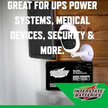 Interstate Batteries 12V 8Ah Battery (SLA1079) Rechargeable SLA, AGM Replacement Battery for UPS Backup Power Systems, APC Smart-UPS Series, Alpha Technology, Medical Devices with F2 Terminals