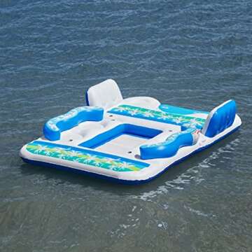 Paradise Island Float Inflatable Pool Float Holds 6 Person