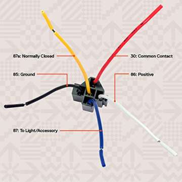 True MODS 6 Pack Bosch Style 5-Pin 12V Relay Kit [Interlocking Harness Socket Holder] [14 AWG Hot Wi...