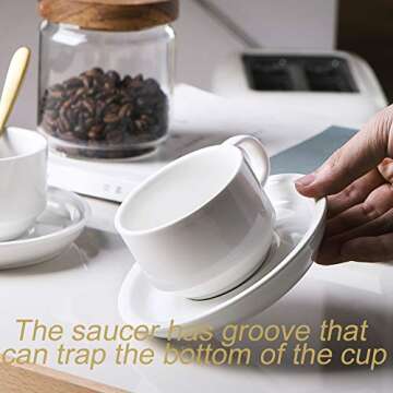 Sweejar Espresso Cups Set - Stackable Ceramic Coffee Cups