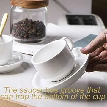 Sweejar Espresso Cups Set - Stackable Ceramic Coffee Cups