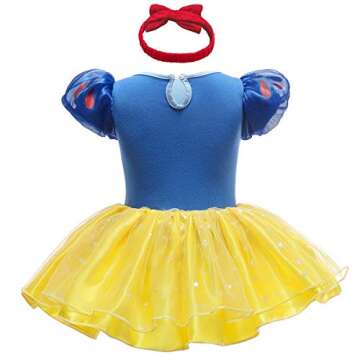 MYRISAM Princess Costumes for Baby Girls Snow White Birthday Romper Tutu Dress w/Headband Halloween ...
