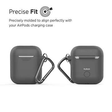 PodSkinz Keychain AirPods Case with Carabiner - Grey