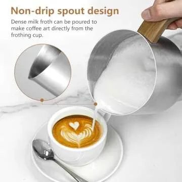 AMZCHEF 8-IN-1 Milk Frother and Steamer 550 Watts, 21 oz Split Stainless Steel Automatic Steamer, Milk's Warmer for Latte, Cappuccino, Hot and Cold Froth, Heated Milk, Hot Chocolate, Baby Food