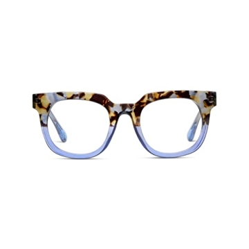 Peepers Showbiz Oversized Blue Light Blocking Reading Glasses - Blue Quartz +2.50