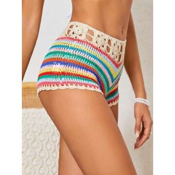 Stylish COZYEASE Crochet Cover Up Shorts for Summer