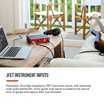 Focusrite Clarett+ 2Pre USB-C Bus-Powered Audio Interface for Music Production, with Two Professional Quality Pre-Amps and Powerful and Transparent Headphone Outputs/Instrument Inputs