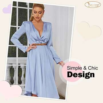 JASGOOD 2 Pack Women Leather Belt for Jeans Fashion Ladies Belts for Pants Dresses