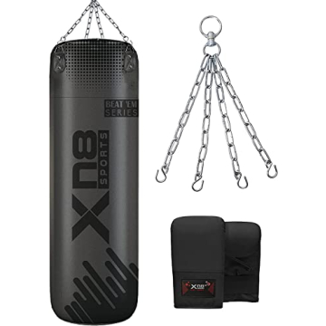XN8 Punching Bag Set with Gloves for Kickboxing Training