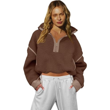 LAMISSCHE Women's Fleece Half Zip Pullover Hoodie