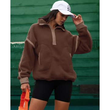 LAMISSCHE Women's Fleece Half Zip Pullover Hoodie