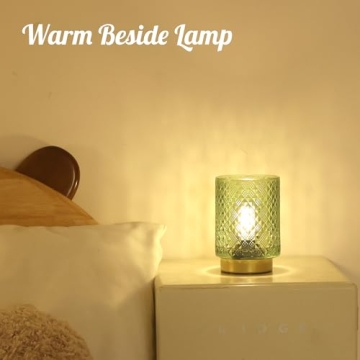 LUSHARBOR Battery Operated Glass Lamp with Timer