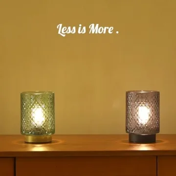 LUSHARBOR Battery Operated Glass Lamp with Timer