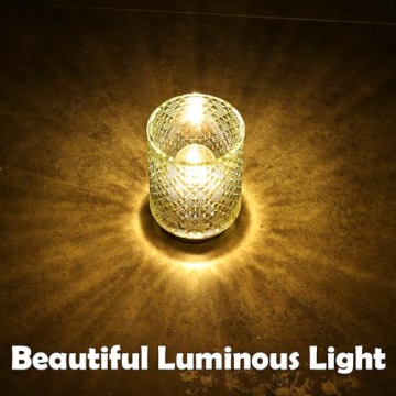 LUSHARBOR Battery Operated Glass Lamp with Timer