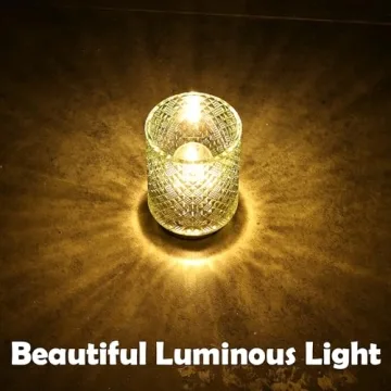 LUSHARBOR Battery Operated Glass Lamp with Timer