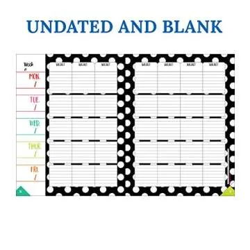 Schoolgirl Style Black, White and Stylish Teacher Planner—Undated Weekly/Monthly Lesson Plan Book and Record Organizer for Classroom or Homeschool (8 inches x 11 inches), multi (105029)