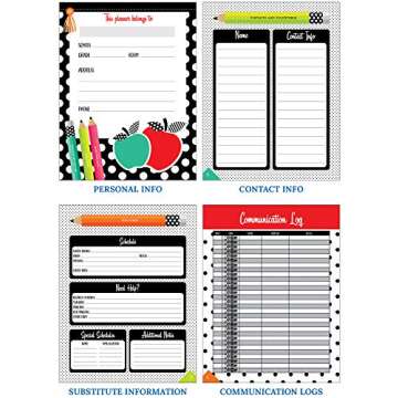 Schoolgirl Style Black, White and Stylish Teacher Planner—Undated Weekly/Monthly Lesson Plan Book and Record Organizer for Classroom or Homeschool (8 inches x 11 inches), multi (105029)