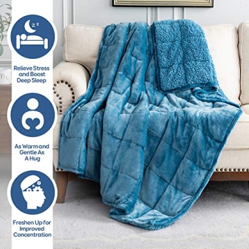 Soft Sherpa Weighted Blanket 15lbs for Queen Bed