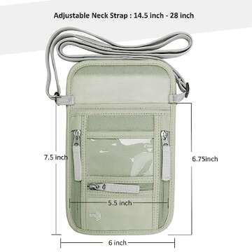 WALNEW Passport Holder Neck Pouch Travel Wallet for Women and Men, RFID Blocking Security Slim Trave...
