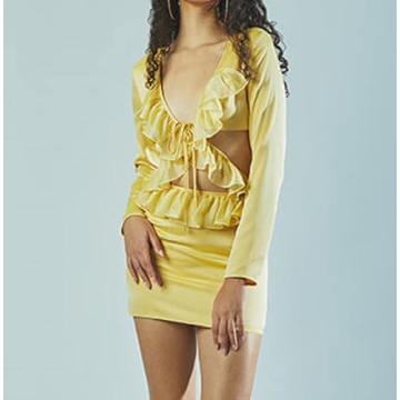 NUFIWI Y2K Ruffles Fairy Skirts Sets Trendy See Through