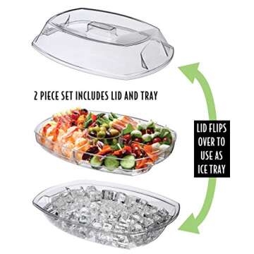 Prodyne SB-5 Flip-Lid Appetizers On Ice Serving Dish 15 Inch