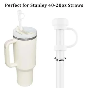 4 Pcs Straw Covers for Stanley Cup 40-20 oz, 0.4 inches Silicone Straw Cover Caps, Stanley Cups Accessories, Dust-proof and leak-proof (4 Straw Covers)