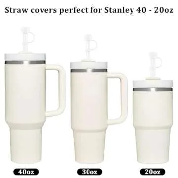 4 Pcs Straw Covers for Stanley Cup 40-20 oz, 0.4 inches Silicone Straw Cover Caps, Stanley Cups Accessories, Dust-proof and leak-proof (4 Straw Covers)