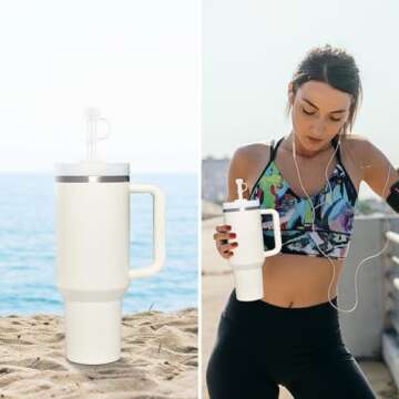 4 Pcs Straw Covers for Stanley Cup 40-20 oz, 0.4 inches Silicone Straw Cover Caps, Stanley Cups Accessories, Dust-proof and leak-proof (4 Straw Covers)