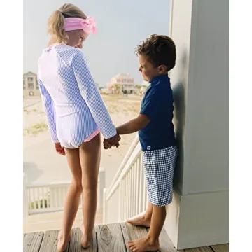 RuffleButts Sun Safety Swimsuit for Little Girls - UPF 50+
