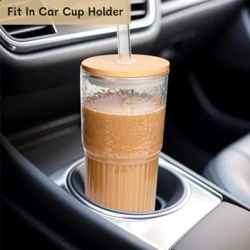 ANOTION 22 oz Glass Coffee Cups Set - Stylish & Durable