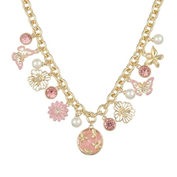 Madison Tyler Delicate Butterfly Gold Necklace | Elegant Flower Pendant Jewelry for Women | Adjustab...