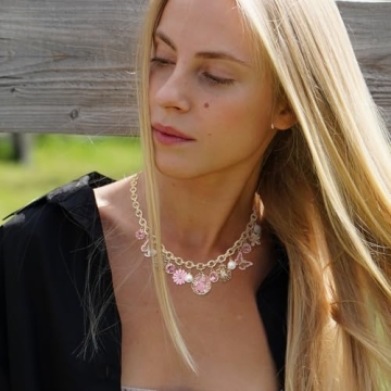 Madison Tyler Gold Butterfly Flower Necklace for Women