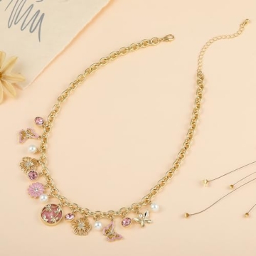 Madison Tyler Gold Butterfly Flower Necklace for Women