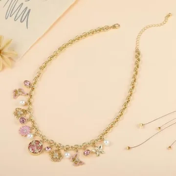 Madison Tyler Gold Butterfly Flower Necklace for Women