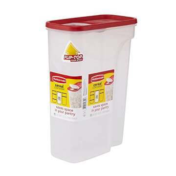 Rubbermaid Flip Top Cereal Keeper, Modular Food Storage Container, 3 Pack, (2) 22-Cup (1) 18-Cup