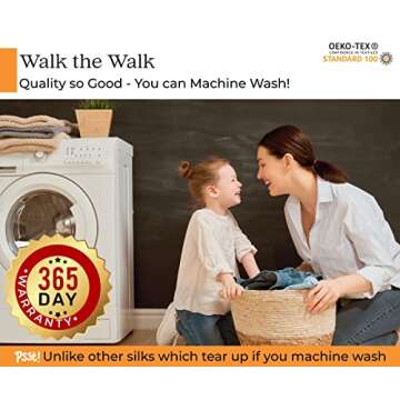 Sleep Mantra 100% Mulberry Silk Pillowcase for Hair and Skin Health, Hidden Zipper, 22 Momme, Both Sides Smooth, Breathable and Natural, Machine Washable, (King, Navy Blue)