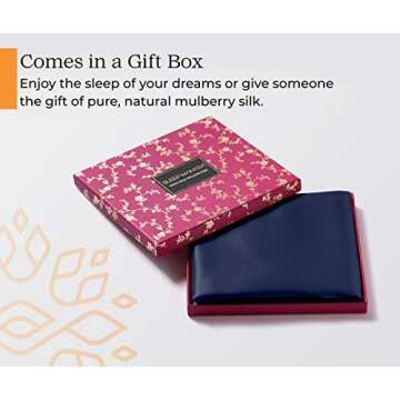 Sleep Mantra 100% Mulberry Silk Pillowcase for Hair and Skin Health, Hidden Zipper, 22 Momme, Both Sides Smooth, Breathable and Natural, Machine Washable, (King, Navy Blue)