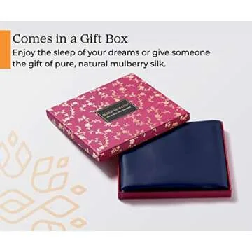 Sleep Mantra 100% Mulberry Silk Pillowcase for Hair and Skin Health, Hidden Zipper, 22 Momme, Both Sides Smooth, Breathable and Natural, Machine Washable, (King, Navy Blue)