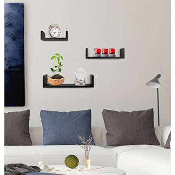 Greenco Set of 3 Floating Shelves for Stylish Home Decor