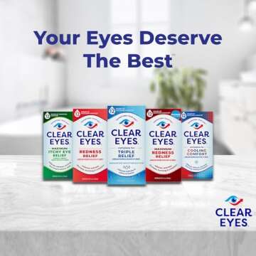 Clear Eyes Triple Relief Eye Drops, Relieves Redness & Calms Irritation, 0.5 Fl Oz