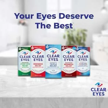 Clear Eyes Triple Relief Eye Drops, Relieves Redness & Calms Irritation, 0.5 Fl Oz