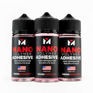 Nano Polymer Adhesive (120ml) - Ultimate 3D Printing Bed & Build Plate Adhesion - No Mess, Non-Toxic, Works for PLA, ABS, PEI, PEEK, Nylon, PC and More. Easy Application, Easy to Clean!