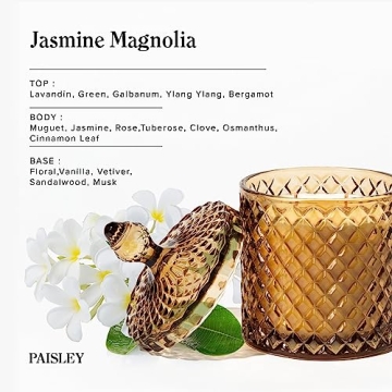 Large Wood Wick Jasmine Magnolia Candle - Eco-Friendly Gift