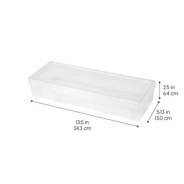 IRIS USA Plastic Pencil Case Box Craft Hobby Art School Supply Storage Organizer Container with Latc...