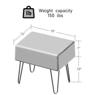 Home Soft Things Mongolian Faux Fur Ottoman, Coral Pink, 19'' x 13'' x 17'', Cozy Plush Fluffy Ottom...