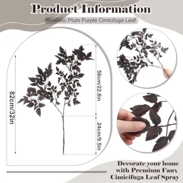 Lyrow Artificial Cimicifuga Plant Leaf Spray Fall Decor