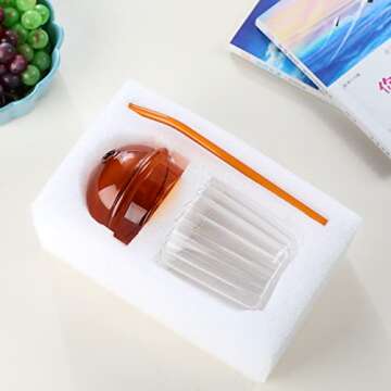 Plcnn Stylish Drinking Glasses with Dome Lid – Ideal for Iced Beverages