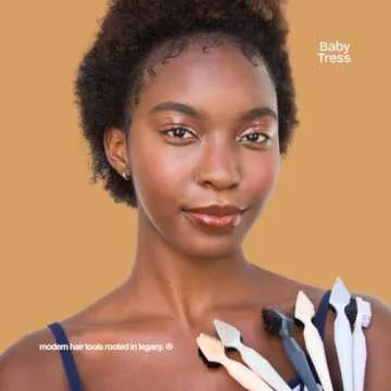 Baby Tress Hair Brush 3-in-1 Edge Styler for Styling and Taming Flyaways and Brows. Ash Grey