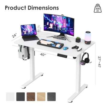 STARY Electric Standing Desk Adjustable Height Sit Stand Home Office Desk with Splice Board