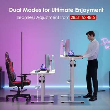 STARY Electric Standing Desk Adjustable Height Sit Stand Home Office Desk with Splice Board